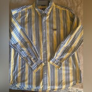 Chaps Yellow and Blue Striped Shirt, mens SZ XL, like new